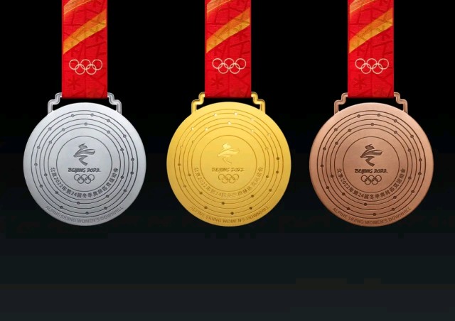 北京冬奥会奖牌,灵感来自古代同心圆玉璧,与北京2008年奥运会奖牌"